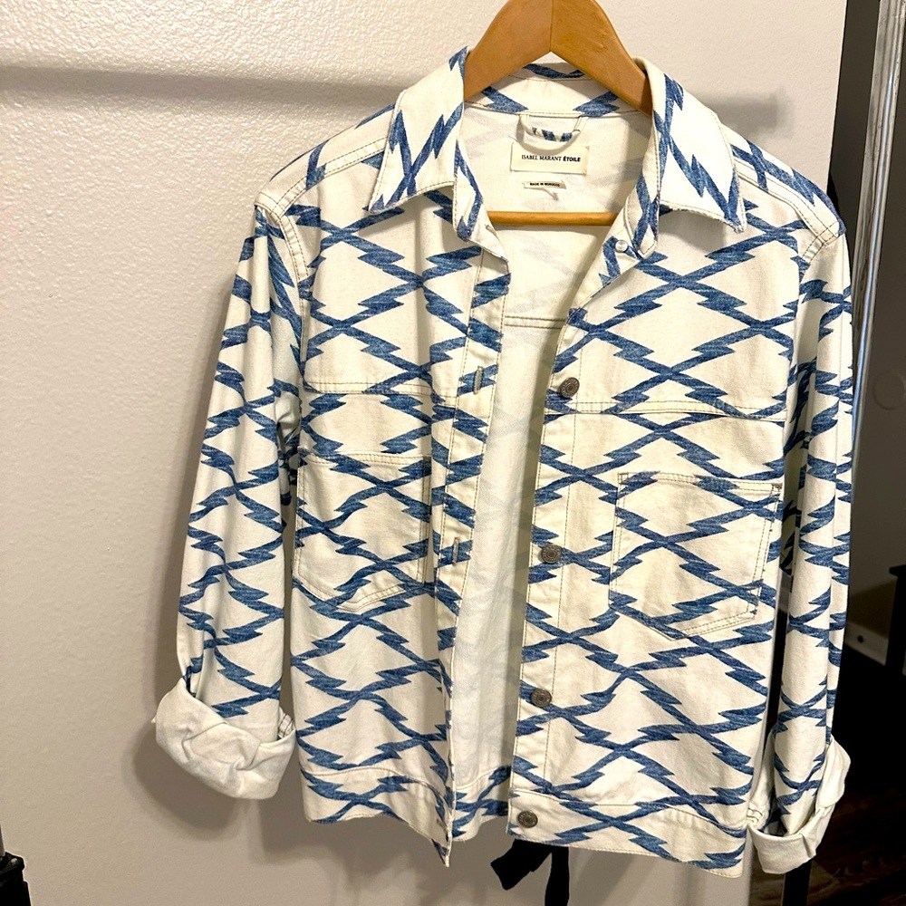 ISABEL MARANT ETOILE Blue White Cotton Jacket